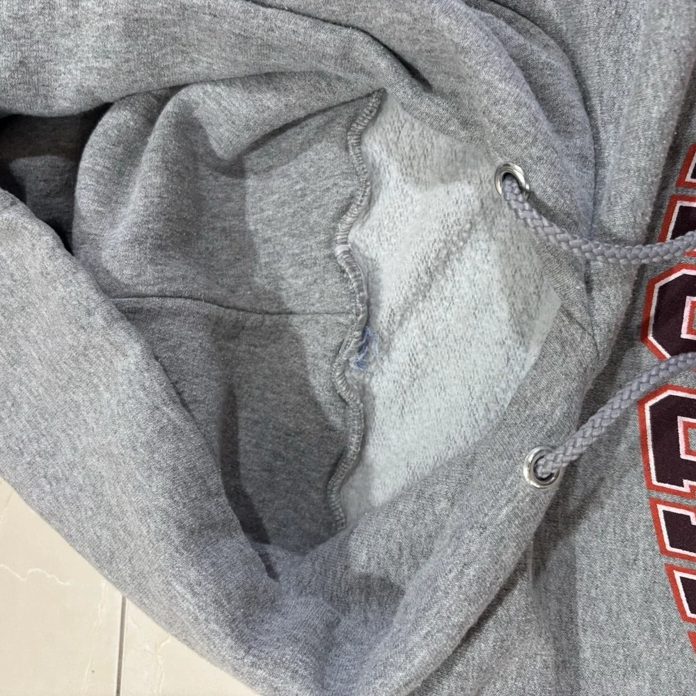 Vintage Virginia Tech Champion Hoodie Sweatshirt Men's Large College Y2K Gray